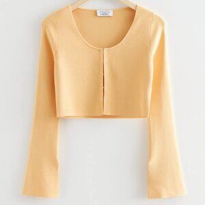 Yellow cropped cardigan
